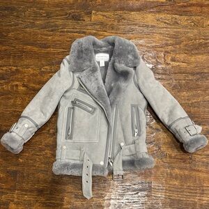 Gray Real Shearling Jacket